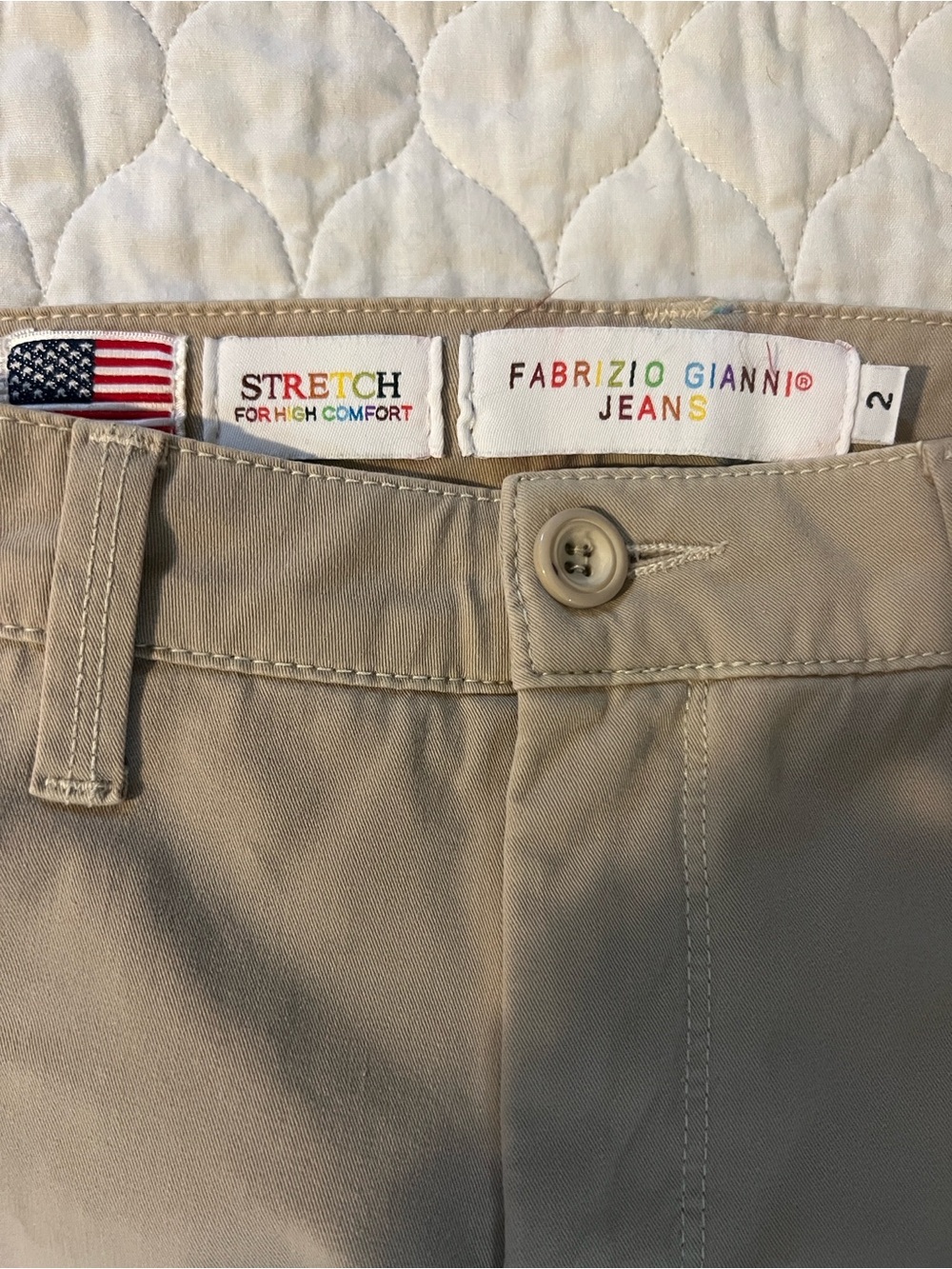 Fabrizio Giannì Beige Straight-Leg Stretch Pants